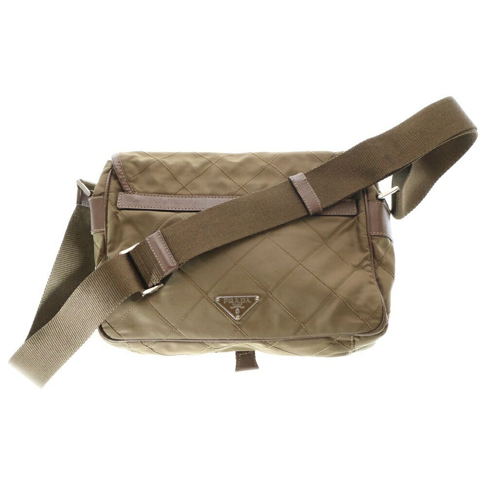 Prada Khaki Shoulder Green Nylon Messenger Bag